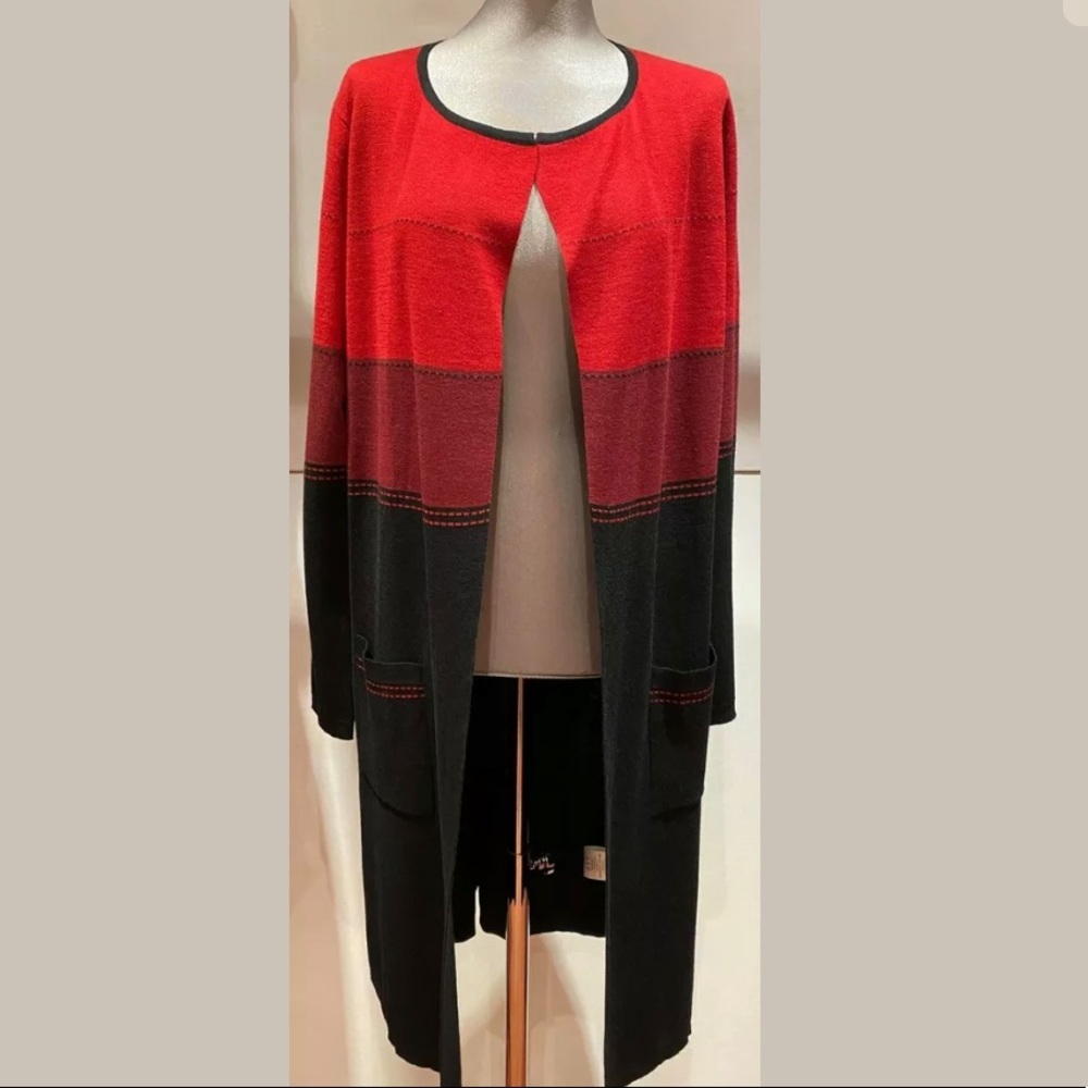 Leo and Ugo Red and Black Open Cardigan Large